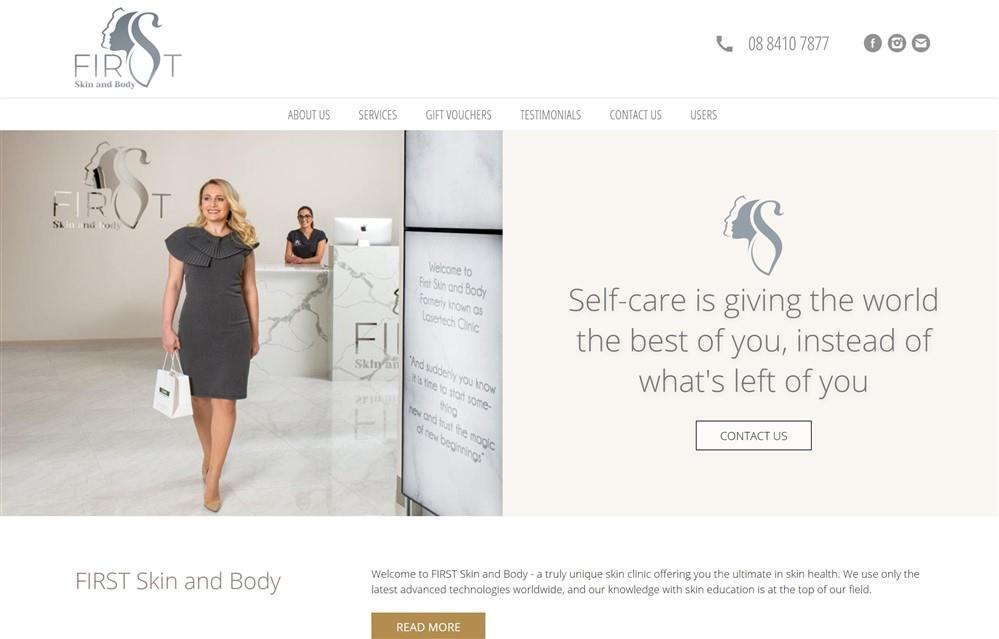 First Skin and Body Website Design