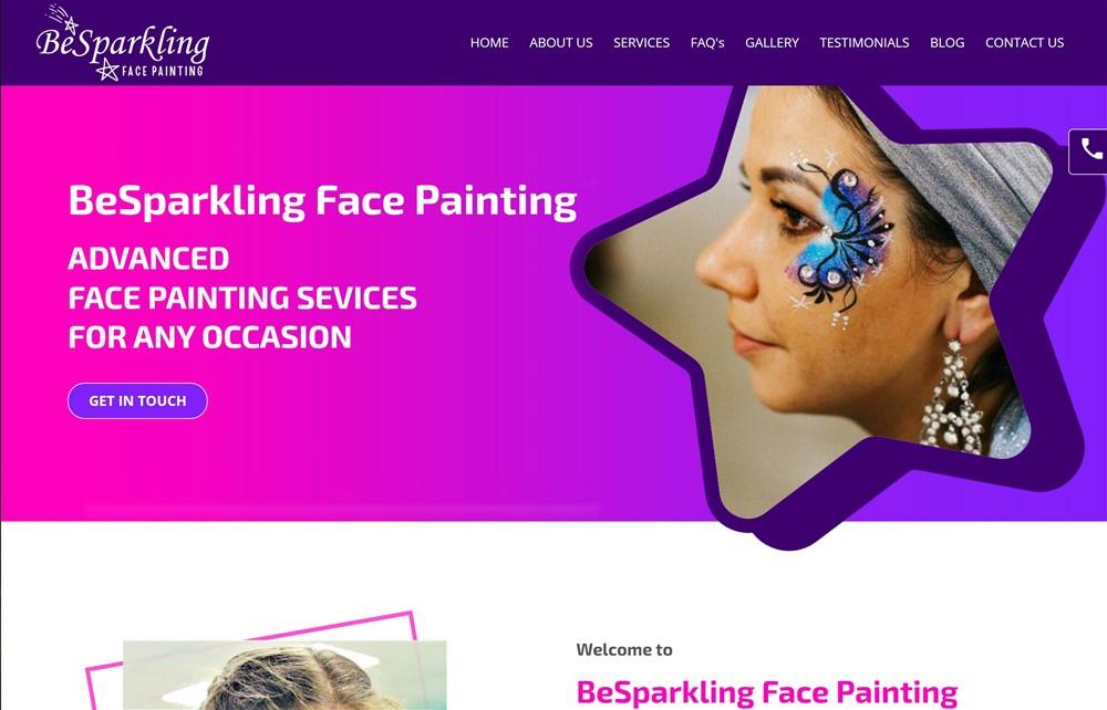 BeSparkling Face Painting Website