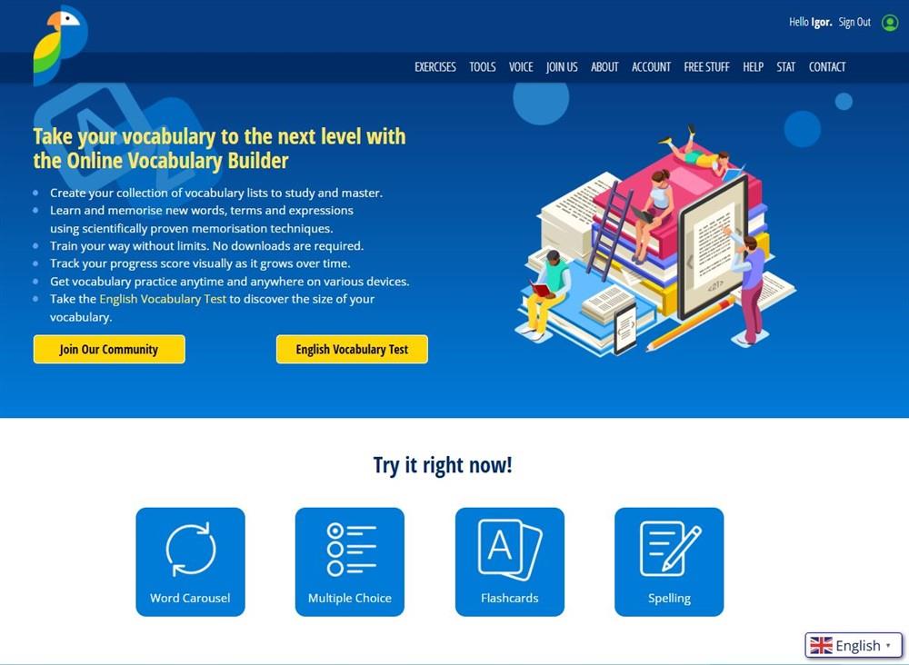 Online Vocabulary Training Application